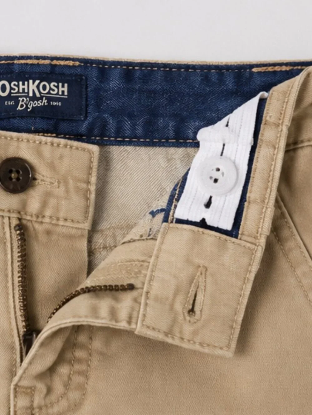 OshKosh - Boys Size 8 Khaki Shorts Adjustable Waist Casual Chino